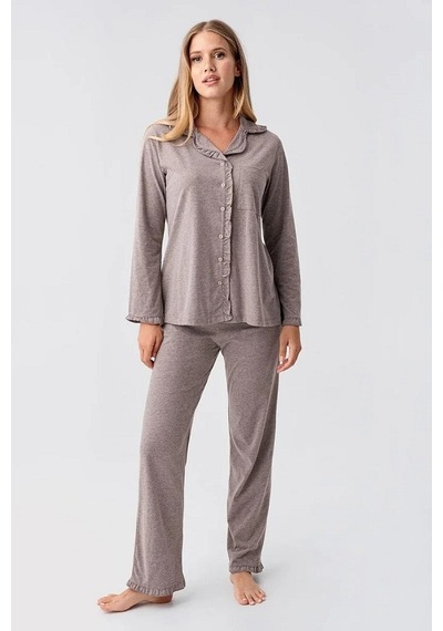 Artış Collection Artış 23112 Lohusa Pijama Takımı Kahverengi