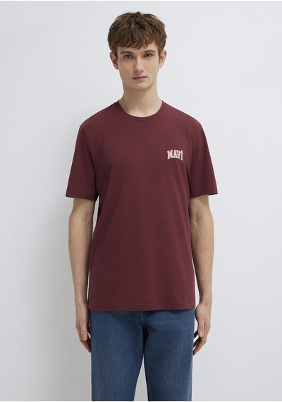 Mavi - Mavi Logo Baskılı Bordo Tişört 0611714-70396