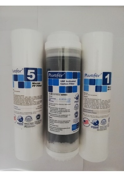 Purefer Açık Kasa Su Arıtma Cihazı Tek Carbonlu 3 Lü Set (349359268)