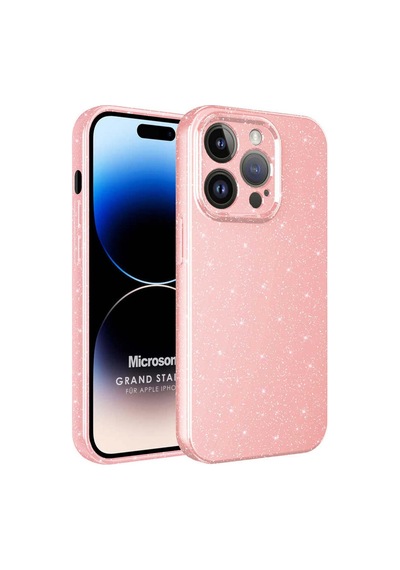 Microsonic Apple iPhone Uyumlu 14 Pro Kılıf Grand Stardust Pembe -