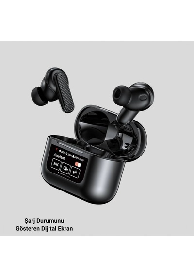 Anc Kablosuz Bluetooth 5.3 Kulaklık Dijital Ekran Ve Dokunmatik Kontrol 00