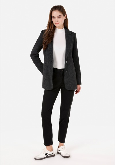 Colins Gri Kadın Ceket Cl1071188 Q1.v1 Dgr Koyu Gri