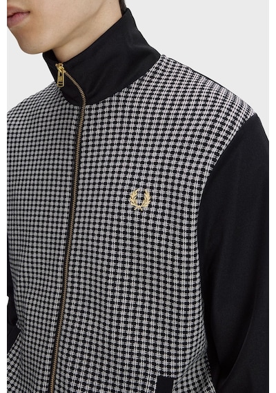Fred Perry J2303 Knitted Front Track Erkek Ceket Siyah