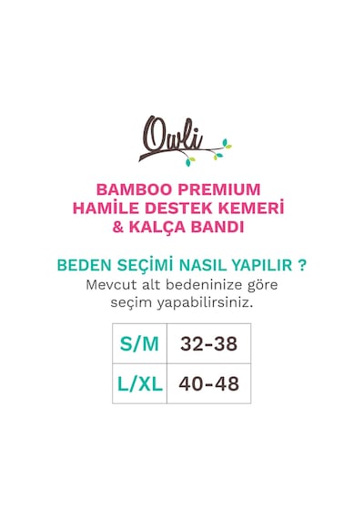Owli Bamboo Premium Hamile Destek Kemeri 2'Si 1 Arada Siyah