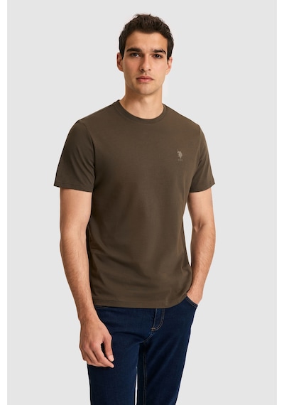 U.s. Polo Assn. Erkek Koyu Haki Tişört Basic 50326953-vr111