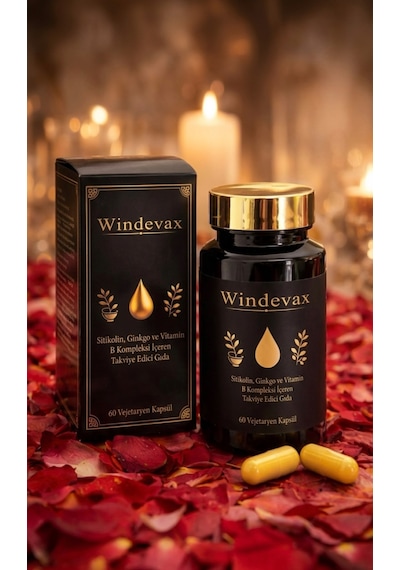 Windevax Sitikolin, Ginkgo, B1 Vitamini, B6 Vitamini, B12 Vitamini İçeren Takviye Edici Gıda 60 Kapsül