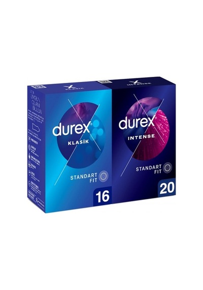 Durex Klasik Prezervatif 16'lı + Intense Prezervatif 20'li