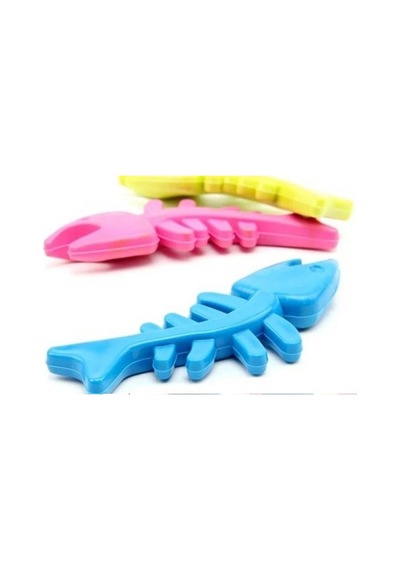 Balık Kemiği İskelet Şekilli Renkli Plastik Kedi Oyuncağı Bx40