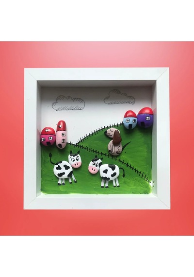 Northcity Eşsiz Doğal Taş Efektli Hayvan Görselli Duvar Panosu 20x20cm Mdf