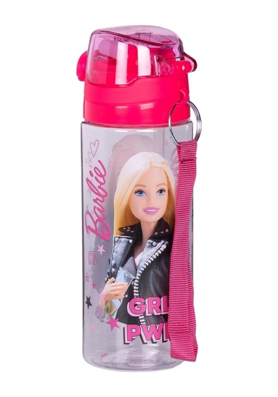 Wiggle 500ml Barbie Pipetli Askılı Kilitlenebilir Su Matarası Pembe