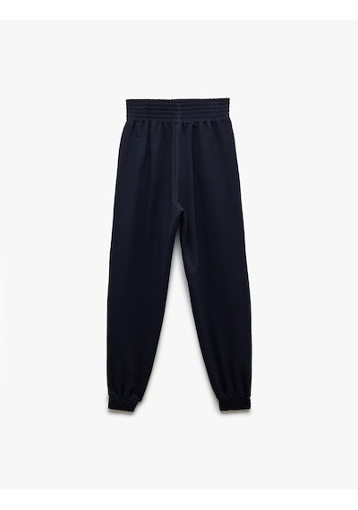 Koton Beli Lastikli Yüksek Bel Cepli Rahat Kalıp Jogger Eşofman Altı Lacivert 6wal40022ık Lacivert