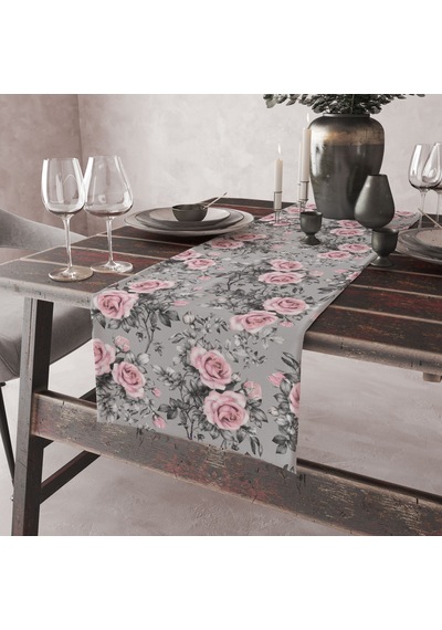 Alkanhomes Gül Desenli Dekoratif Runner N11.540