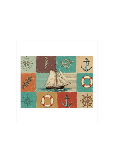 Nautical Denizcilik Desenleri Hediyelik Mdf Tablo