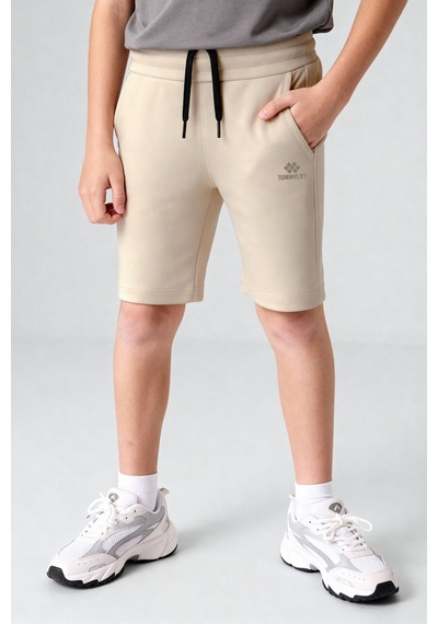 Tommylife Bej Standart Fit Basic Performans Erkek Çocuk Şort - 11303 Bej
