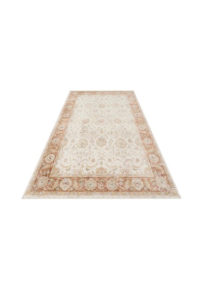 Eko Halı Efes 02 Cream Klasik Desenli Yumuşak Tuşeli Polyester Makine Halısı Krem
