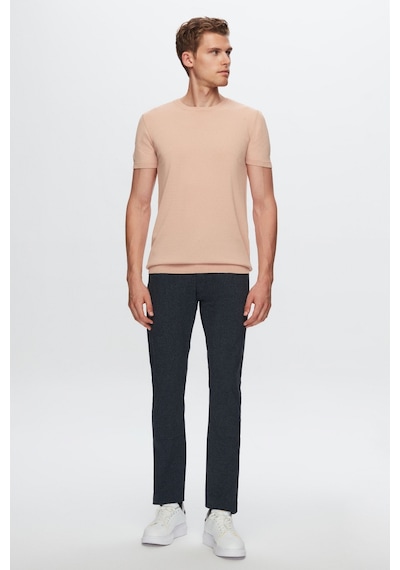 D's Damat Slim Fit Pudra Düz Örgü Rayon Örme T-Shirt 0Ef069421003M Pudra