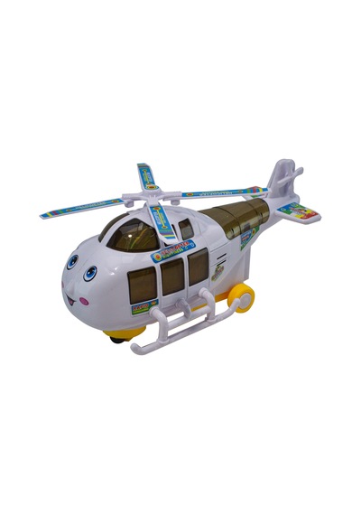 Oyuncak Helikopter Işıklı Sesli Beyaz Sevimli Helikopter 23 CM