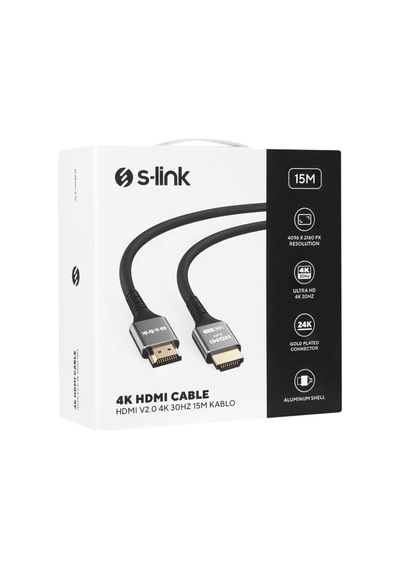 S-lınk Sw-sgg039, 4k Uhd, Hdmı V2,0 Kablo. 15mt. 30hz. Metal Uçlu, Kablo