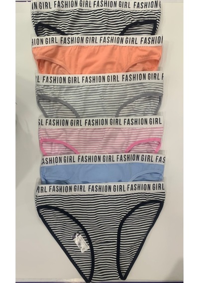 Tutku Kadın 12'li Paket Karışık Renk Çizgili Bikini Külot-karışık Renk-standart Çok Renkli