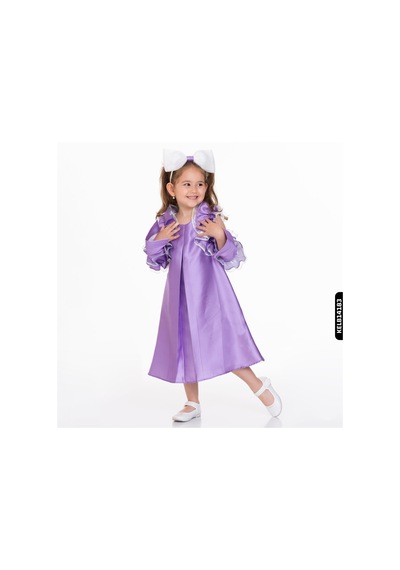 Xo Kids Kız Elbise 2-10 Yaş 6338 Kelb14183 Mor