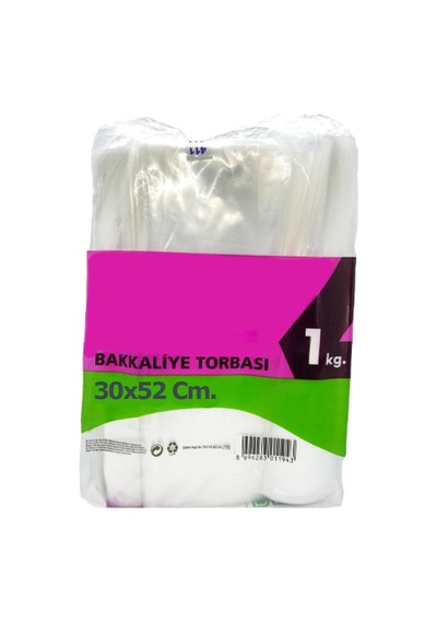 Omeyva Şeffaf Naylon 5 Lik 30x52 Cm. Gıda Bakkaliye Poşeti Torbası - 1 Kg. - Ort. 85 Adet - 1 Paket