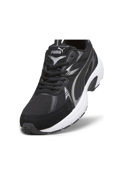Puma Milenio Tech Suede 393489 01 Kadın Yürüyüş Ve Koşu Ayakkabısı Siyah Gümüş 36-40 Siyah - Gümüş