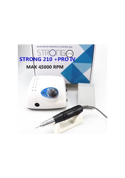 Strong 210 + Pro Iv 65w 4,5000 Rpm Elektrikli Tırnak Törpü Manikür Pedikür Freze Makinesi