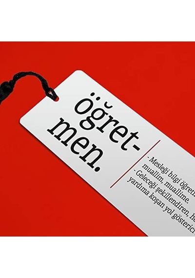 Öğretmen Kelime Anlamlı Kitap Ayracı 13.5 Cm X 4 Cm Metal Malzeme