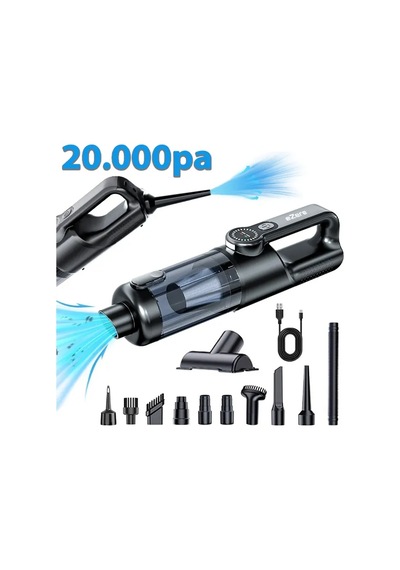 Ezere Powervac1 20000 Pa Kablosuz Şarjlı Araç İçi Ve Ev Tipi Vakum Süpürge Led Ekranlı Çoklu Başlıklı - Mh-hs6102-2221