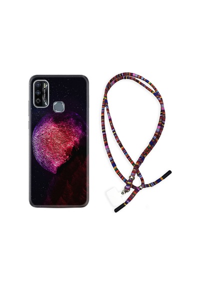 Infinix Hot 9 Play Kılıf Rasta Boyun Askılı Kızıl Gezegen 1624