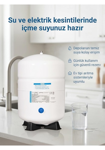 Pae Ro-122 Ters Ozmoz Su Depolama Tankı, 12 Litre, Basınçlı Tank Standart