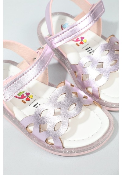 Lazerli Rahat Pembe Çocuk Sandalet K-40 Pembe