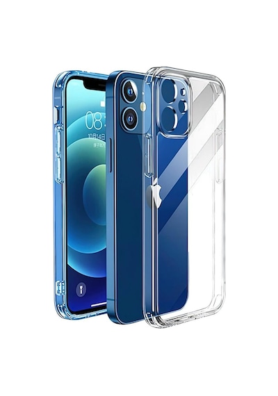 Apple Uyumlu iPhone 12 Mini Kamera Korumalı 3D Şeffaf Kılıf