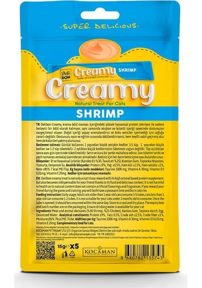 Delibon Creamy Ödül Maması Karidesli 15gr 5li Paket