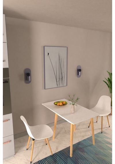 Vilinze Eames Sandalye Avanos Ahşap Mutfak Masası Takımı - 70x80 Cm Beyaz