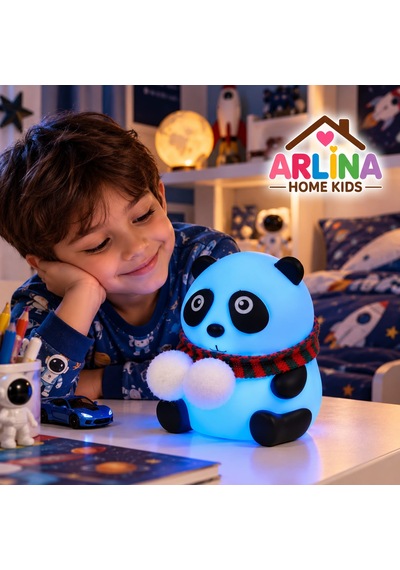 Sevimli Panda Gece Lambası Rgb Renk Değiştiren Dokunmatik Silikon Bebek Çocuk Odası Şarjlı Led Çok Renkli