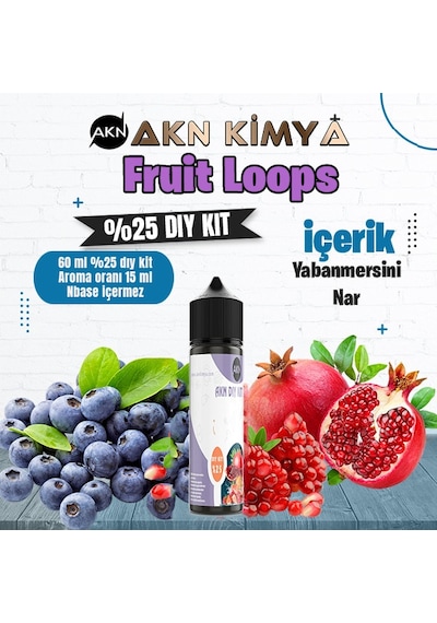 Fruit Loops Yoğun Dıy Kit Yabanmersini Nar Gıda Aroması %25 Oranda Aroma İçerir Hazır Değildir 60 Ml