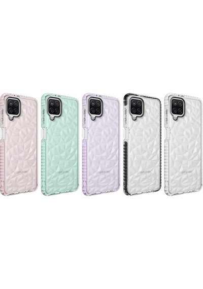 Galaxy A12 Kılıf Zore Buzz Köşeleri Airbagli Prizmatik Tasarım