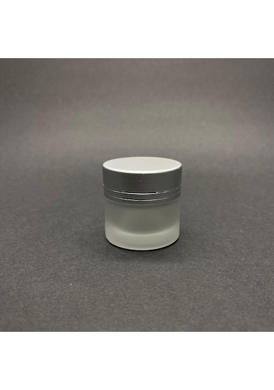 10 Cc Buzlu Cam Krem Kavanoz - Gümüş Kapaklı İç Contalı - 10ml B