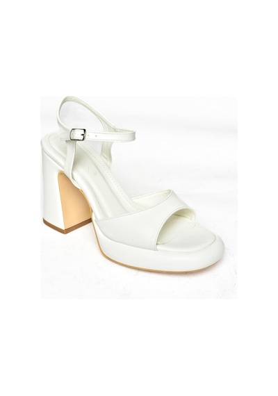 Fox Shoes S569012809 Beyaz Kalın Topuklu Kadın Ayakkabı Beyaz