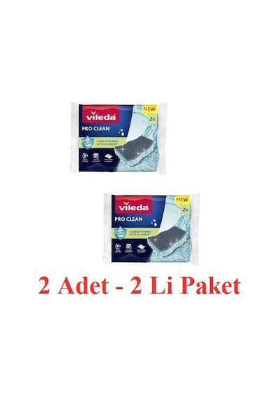 Vileda Pro Clean Absorbent 2li Sünger - 2 Paket