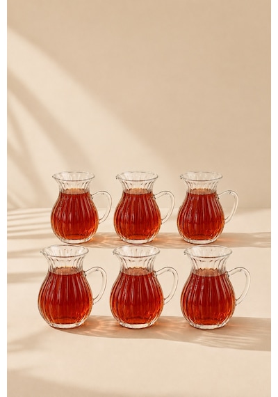 Brugge 6'lı Borosilikat Cam Çay Bardağı 180 Ml Şeffaf - 890845063 Şeffaf
