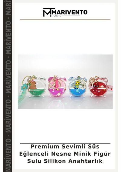 Premium Sevimli Süs Eğlenceli Nesne Minik Figür Sulu Silikon Anahtarlık