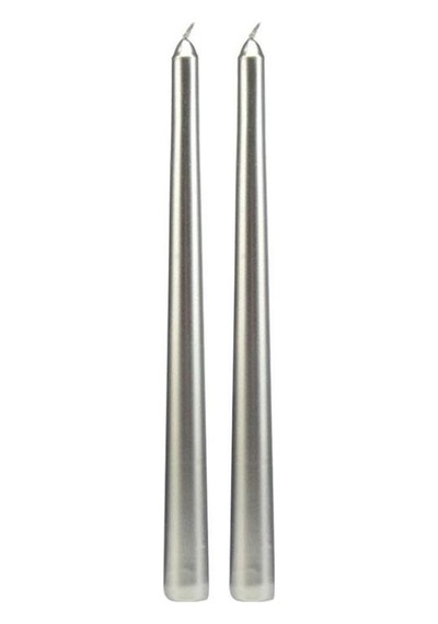 10 Pcs Chrıstmas Candle Metallıc Brıght Silver Candlestıck 10 Adet Gümüş Şamdan Mumu Yılbaşı Mumları Renkli