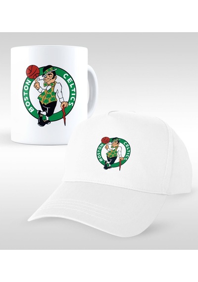 Nba Boston Celtics Beyaz Kupa ve Şapka Seti