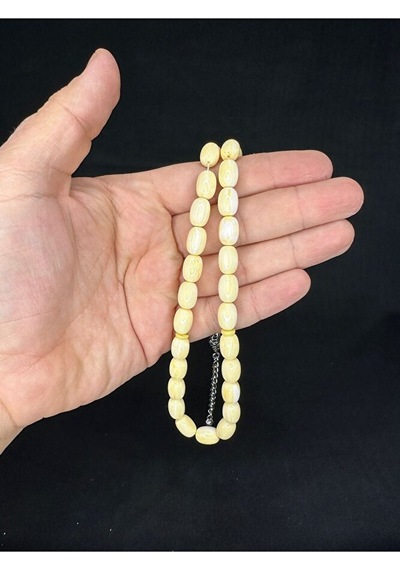 Beyrut Damla Kehribar Beyaz Hamur Kapsül Kesim 12mmx8mm T-673