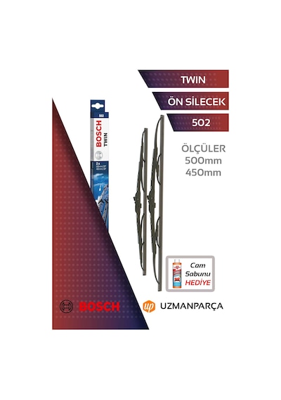 Bosch 3397118563 500mm + 450mm Twin Ön Silecek Seti
