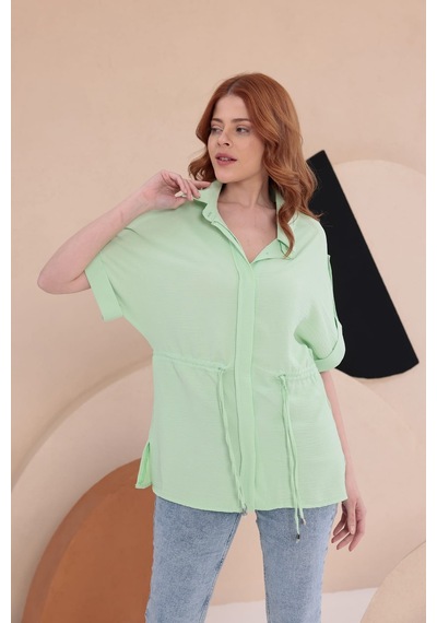 Bbbutikbasic Yarasa Apoletli Spz Model Gömlek Hkn34 Açık Yeşil