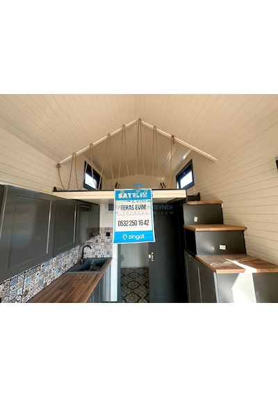 250 X 700 Teras Evim Tiny House Ahşap-kenet Sac Çelik Galvaniz Şase Loft Katlı Lüks Yaşam Alanı
