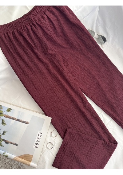 Intive Cool Comfort Waffle Kumaş Pamuklu Nefes Alabilir Basic Yazlık Jogger Pantolon Cepsiz Bordo Intive Cool Comfort Waffle Kumaş Pamuklu Nefes Alabilir Basic Yazlık Jogger Pantolon Cepsiz Bordo